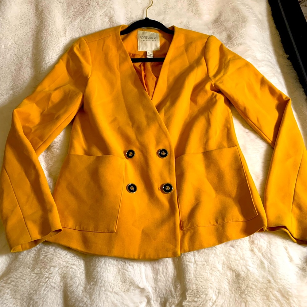 Mustard Yellow Double Button Blazer | FOREVER 21